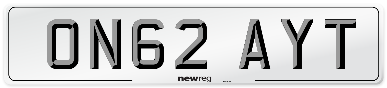 ON62 AYT Number Plate from New Reg